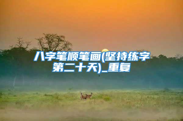 八字笔顺笔画(坚持练字第二十天)_重复