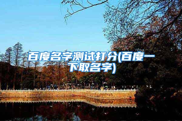 百度名字测试打分(百度一下取名字)