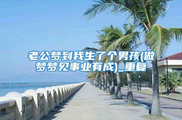 老公梦到我生了个男孩(做梦梦见事业有成)_重复
