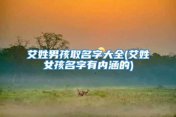 艾姓男孩取名字大全(艾姓女孩名字有内涵的)