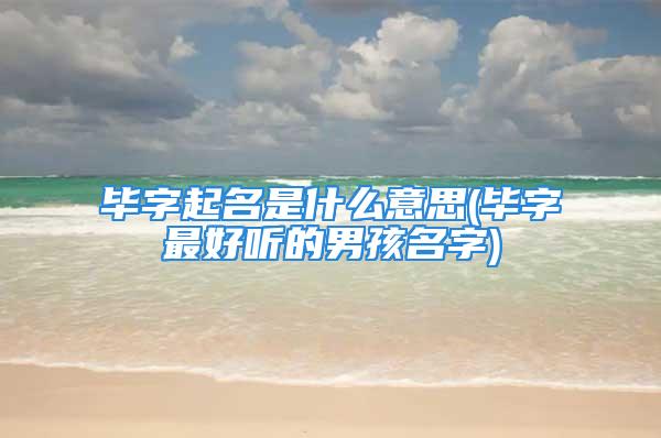 毕字起名是什么意思(毕字最好听的男孩名字)