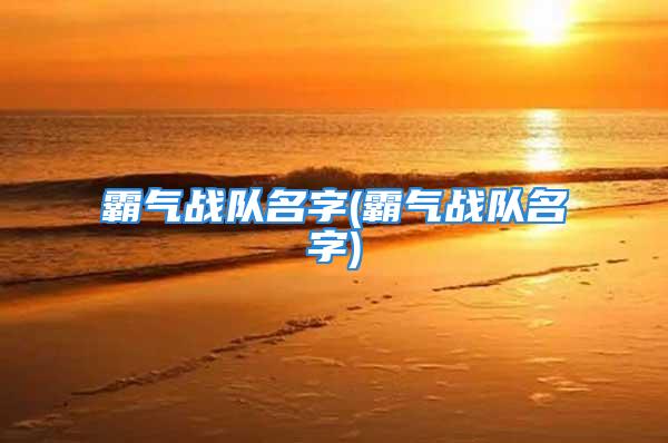 霸气战队名字(霸气战队名字)