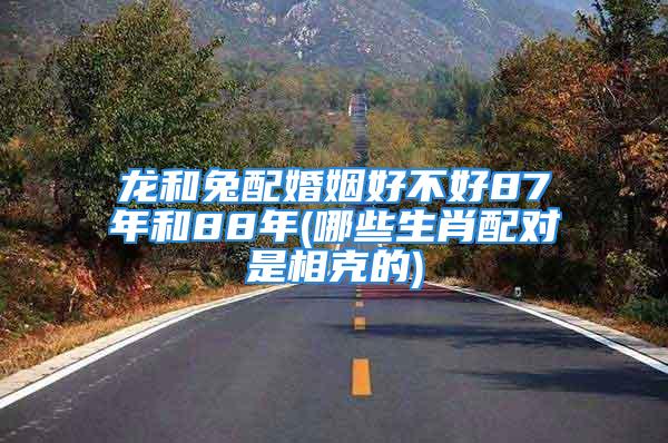 龙和兔配婚姻好不好87年和88年(哪些生肖配对是相克的)