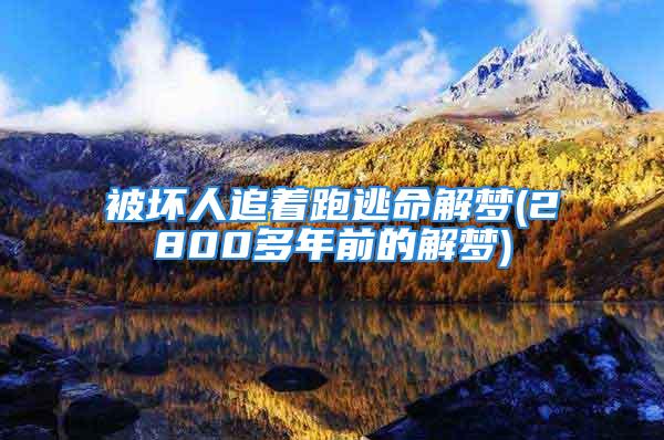 被坏人追着跑逃命解梦(2800多年前的解梦)
