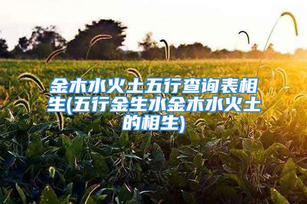 金木水火土五行查询表相生(五行金生水金木水火土的相生)