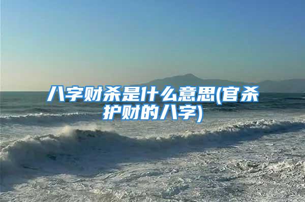 八字财杀是什么意思(官杀护财的八字)