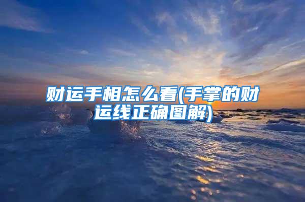财运手相怎么看(手掌的财运线正确图解)
