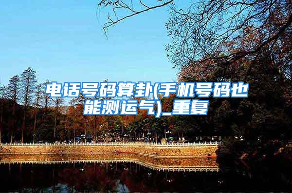 电话号码算卦(手机号码也能测运气)_重复