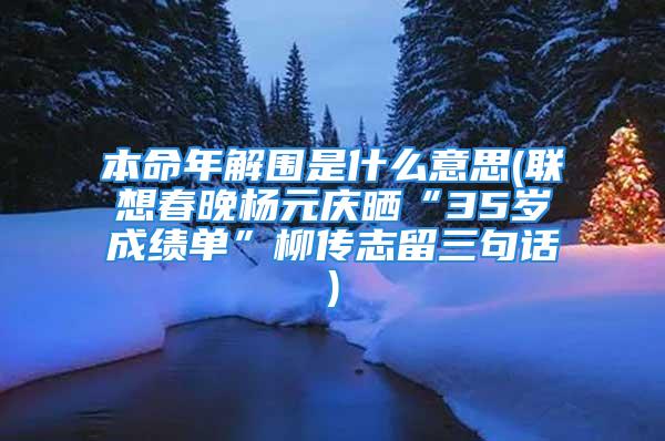 本命年解围是什么意思(联想春晚杨元庆晒“35岁成绩单”柳传志留三句话)