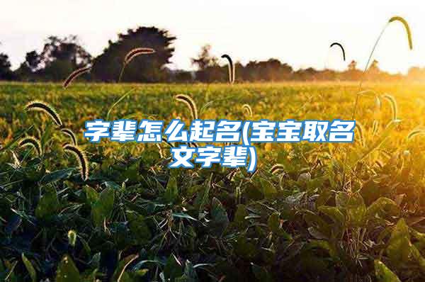 翀字辈怎么起名(宝宝取名文字辈)