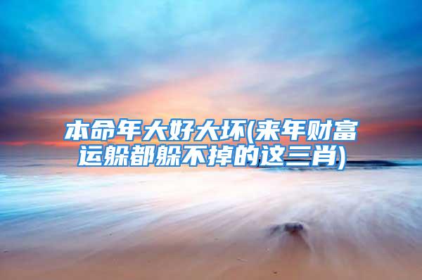 本命年大好大坏(来年财富运躲都躲不掉的这三肖)