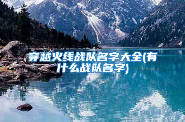 穿越火线战队名字大全(有什么战队名字)