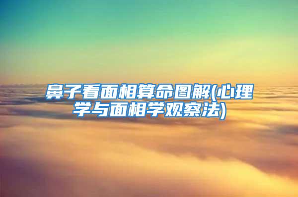 鼻子看面相算命图解(心理学与面相学观察法)