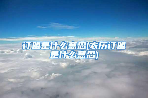 订盟是什么意思(农历订盟是什么意思)