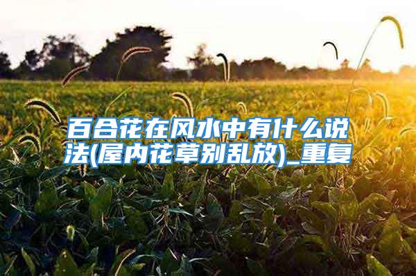 百合花在风水中有什么说法(屋内花草别乱放)_重复
