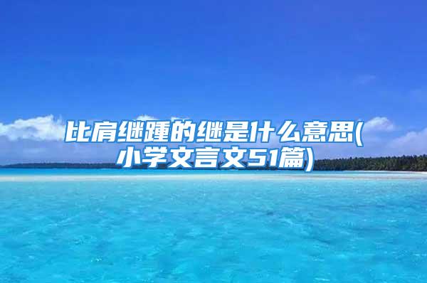 比肩继踵的继是什么意思(小学文言文51篇)
