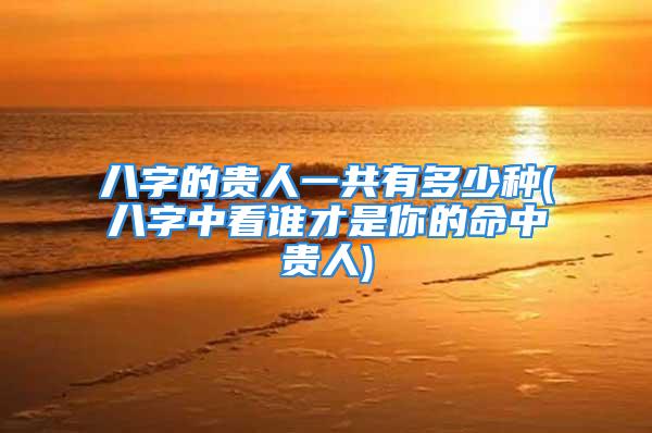 八字的贵人一共有多少种(八字中看谁才是你的命中贵人)