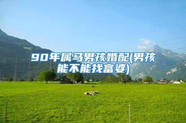 90年属马男孩婚配(男孩能不能找富婆)
