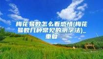 梅花易数怎么看感情(梅花易数几种常见的测字法)_重复