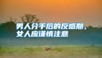 男人分手后的反感期，女人应谨慎注意