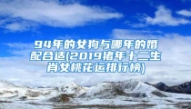94年的女狗与哪年的婚配合适(2019猪年十二生肖女桃花运排行榜)