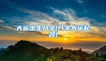 大运出生八字(八字大运起名)