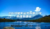 2019猪年运势好的八字命理有哪些？