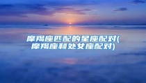 摩羯座匹配的星座配对(摩羯座和处女座配对)