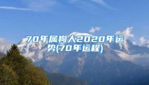 70年属狗人2020年运势(70年运程)
