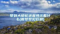 梦到大蟒蛇进屋预示着什么(做梦梦见巨蟒)