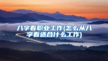 八字看职业工作(怎么从八字看适合什么工作)