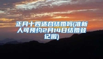 正月十四适合结婚吗(准新人可预约2月14日结婚登记啦)