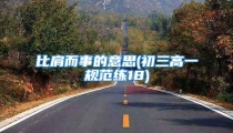 比肩而事的意思(初三高一规范练18)