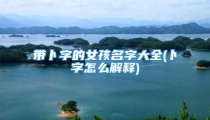 带卜字的女孩名字大全(卜字怎么解释)