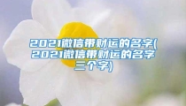 2021微信带财运的名字(2021微信带财运的名字三个字)
