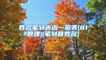 姓名笔划吉凶一览表(81数理)(笔划算姓名)