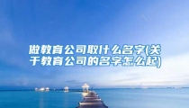 做教育公司取什么名字(关于教育公司的名字怎么起)