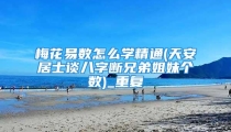 梅花易数怎么学精通(天安居士谈八字断兄弟姐妹个数)_重复