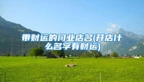 带财运的门业店名(开店什么名字有财运)