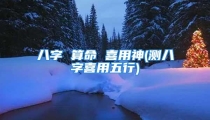 八字 算命 喜用神(测八字喜用五行)
