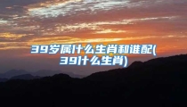39岁属什么生肖和谁配(39什么生肖)