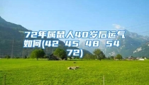 72年属鼠人40岁后运气如何(42 45 48 54 72)