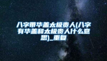八字带华盖太极贵人(八字有华盖和太极贵人什么意思)_重复