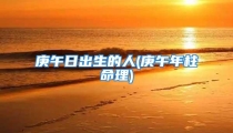 庚午日出生的人(庚午年柱命理)