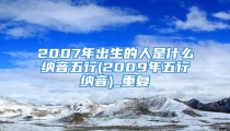2007年出生的人是什么纳音五行(2009年五行纳音)_重复