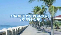 71年属什么生肖多少岁(71岁是什么年)
