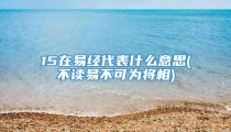 15在易经代表什么意思(不读易不可为将相)