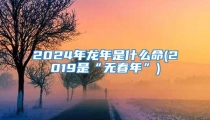 2024年龙年是什么命(2019是“无春年”)