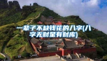 一辈子不缺钱花的八字(八字无财星有财库)