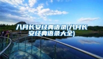 八月长安经典语录(八月长安经典语录大全)